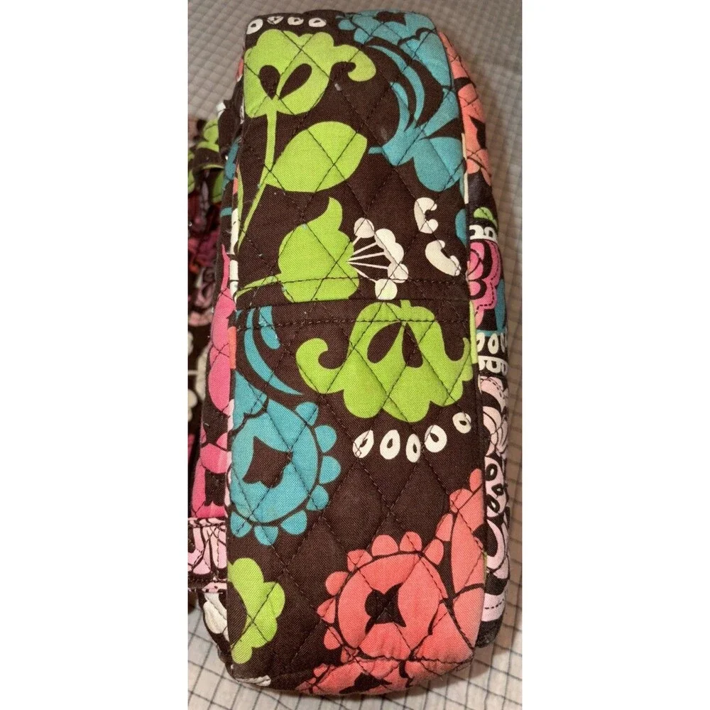 Vera Bradley Medium Lola Campus Backpack Brown Multicolor Floral Quilted